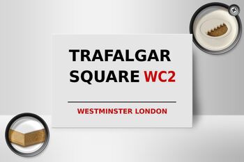 Panneau en bois Londres 18x12cm Panneau de décoration Westminster Trafalgar Square WC2 2