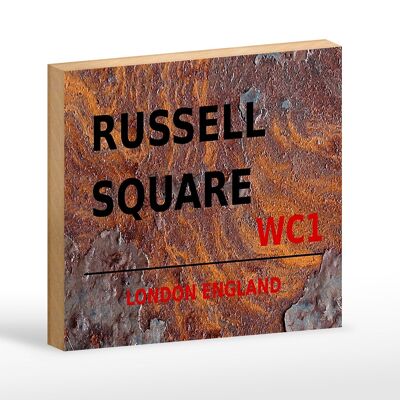 Holzschild London 18x12cm England Russell Square WC1 Dekoration