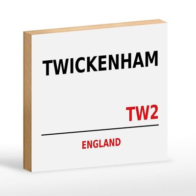 Holzschild England 18x12 cm Twickenham TW2 Dekoration