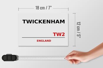 Panneau en bois Angleterre 18x12 cm décoration Twickenham TW2 4