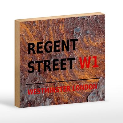 Holzschild London 18x12 cm Westminster Regent Street W1 Dekoration