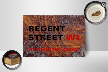 Panneau en bois Londres 18x12 cm décoration Westminster Regent Street W1 2