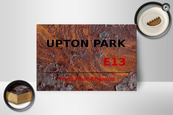 Panneau en bois Angleterre 18x12cm West Ham Upton Park E13 décoration 2