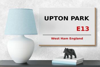 Panneau en bois Angleterre 18x12cm West Ham Upton Park E13 panneau blanc 3