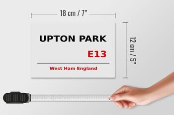 Panneau en bois Angleterre 18x12cm West Ham Upton Park E13 panneau blanc 4
