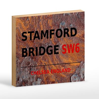 Holzschild London 18x12cm England Stamford Bridge SW6 Dekoration