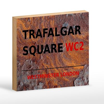 Holzschild London 18x12cm Westminster Trafalgar Square WC2 Dekoration