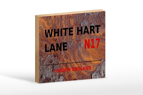 Holzschild London 18x12cm England White Hart Lane N17 Dekoration