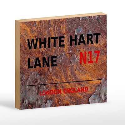 Cartel de madera Londres 18x12cm Inglaterra White Hart Lane N17 decoración