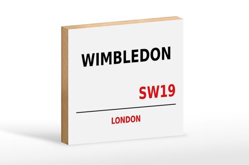 Holzschild London 18x12 cm Wimbledon SW19 Dekoration