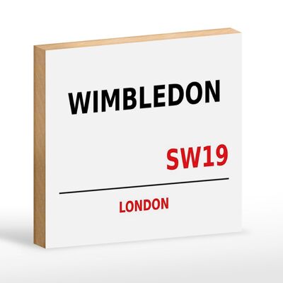 Targa in legno Londra 18x12 cm decorazione Wimbledon SW19