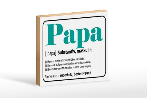 Holzschild Spruch 18x12 cm Papa Superheld bester Freund Dekoration