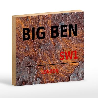 Holzschild London 18x12cm Street Big Ben SW1 Dekoration