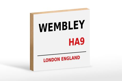 Holzschild London 18x12 cm England Wembley HA9 Dekoration