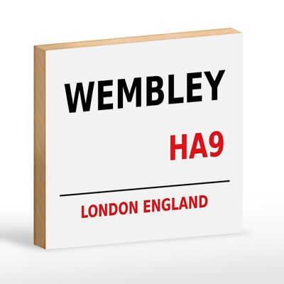 Targa in legno Londra 18x12 cm decorazione Inghilterra Wembley HA9