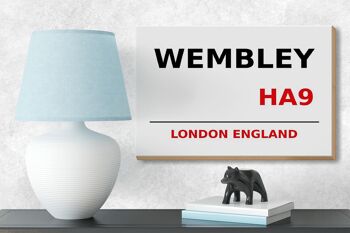 Panneau en bois Londres 18x12 cm Angleterre Wembley HA9 décoration 3
