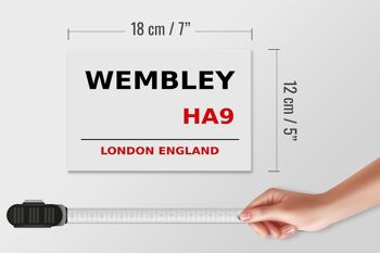 Panneau en bois Londres 18x12 cm Angleterre Wembley HA9 décoration 4