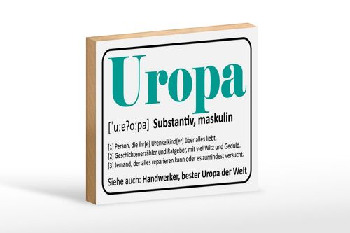 Holzschild Spruch 18x12 cm Uropa Handwerker bester Uropa Dekoration