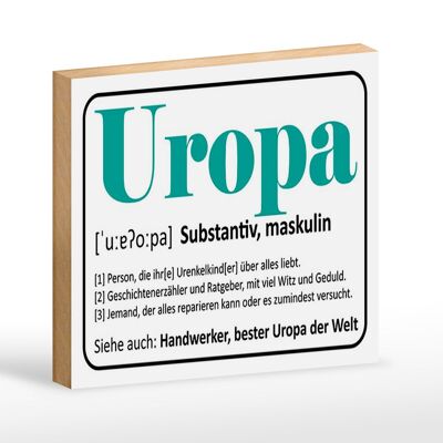 Holzschild Spruch 18x12 cm Uropa Handwerker bester Uropa Dekoration