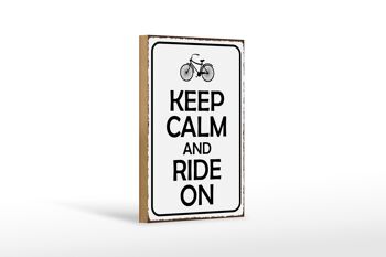 Panneau en bois disant 12x18 cm Décoration Keep Calm and Ride on 1