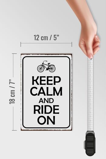 Panneau en bois disant 12x18 cm Décoration Keep Calm and Ride on 4