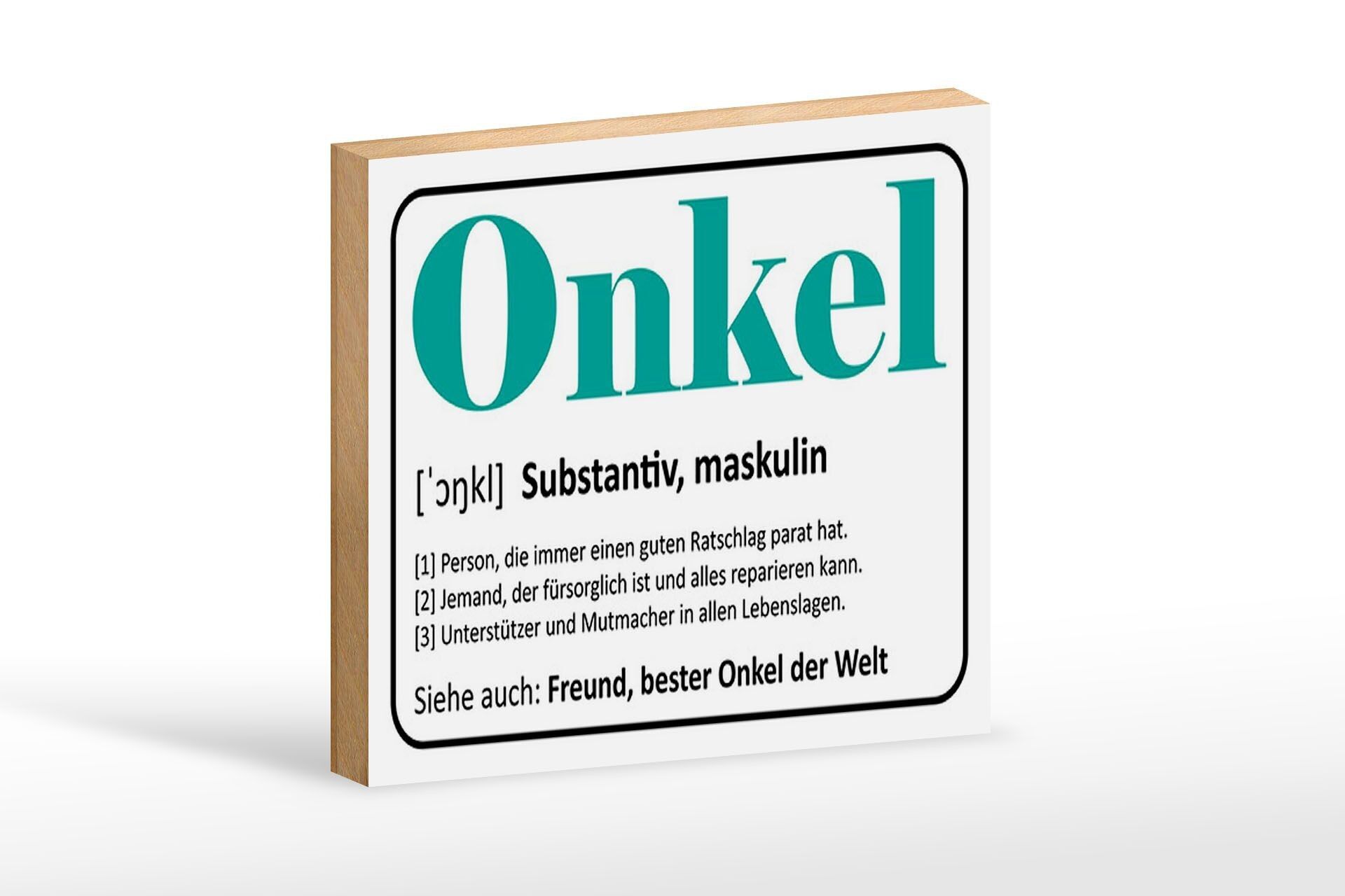 Holzschild Spruch 18x12 cm Onkel Freund bester Onkel Welt Dekoration
