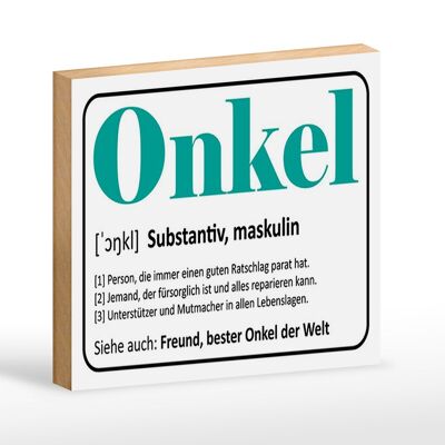 Holzschild Spruch 18x12 cm Onkel Freund bester Onkel Welt Dekoration