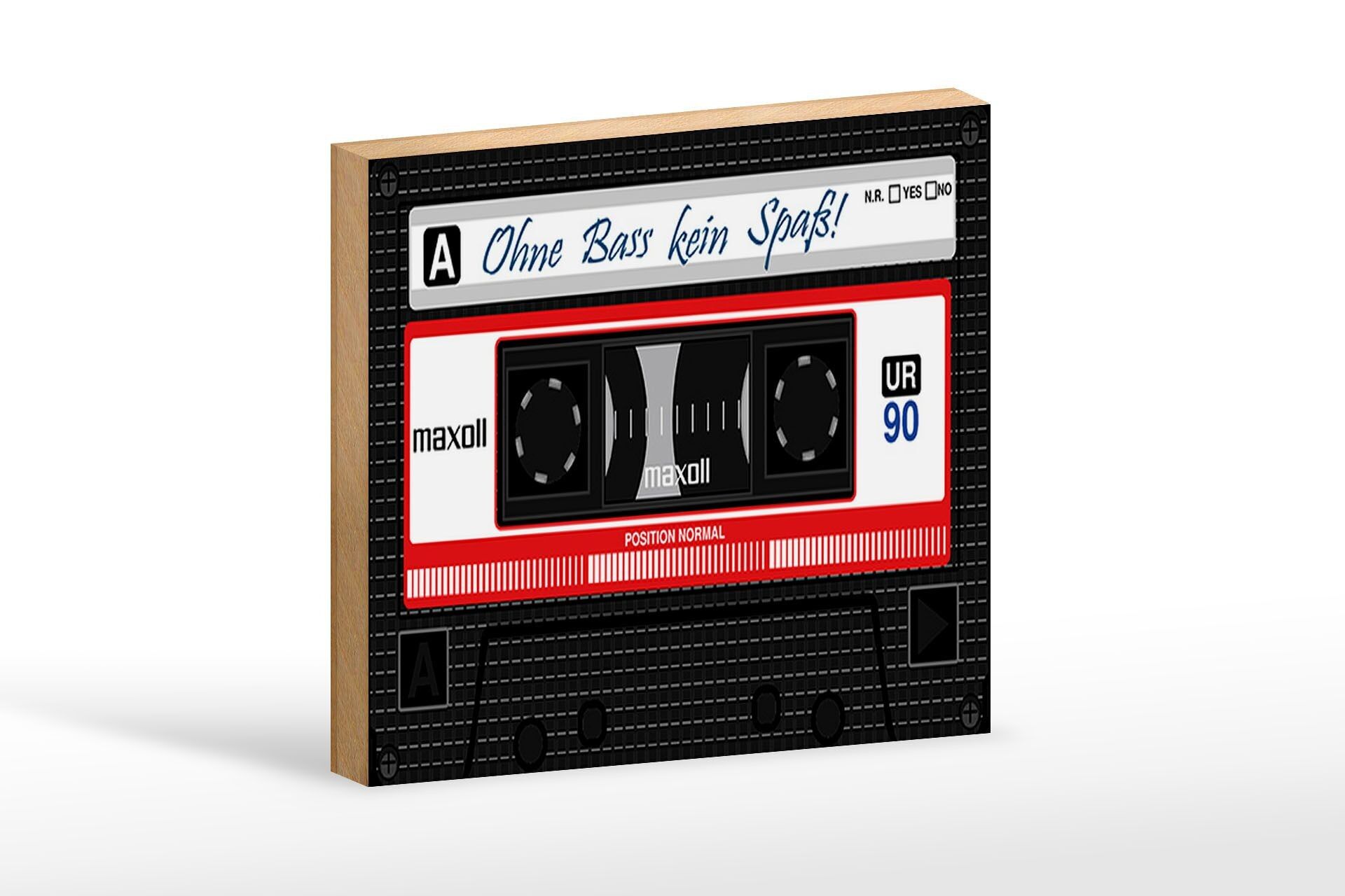 Holzschild Spruch 18x12 cm Ohne Bass kein Spaß Dekoration