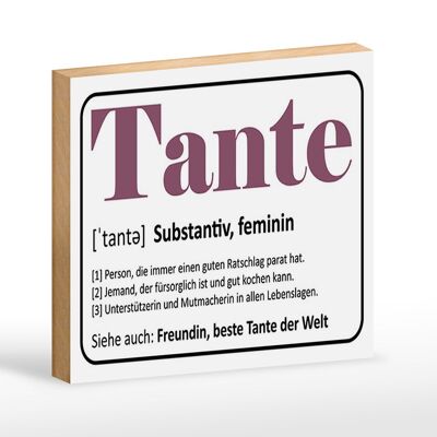 Holzschild Spruch 18x12 cm Tante Freundin beste Tante Welt Dekoration
