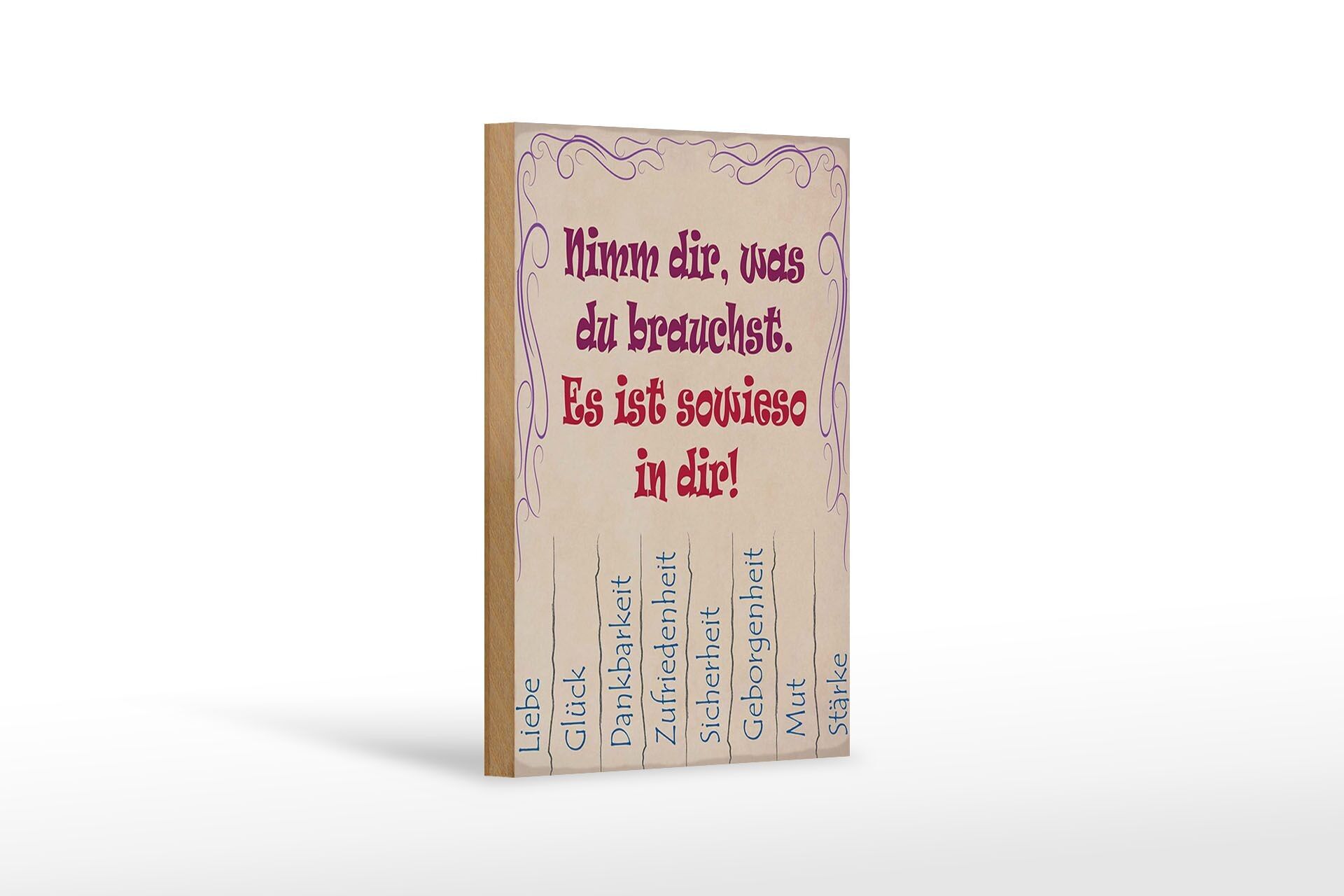 Letrero de madera que dice 12x18 cm Toma lo que necesitas amor decoración