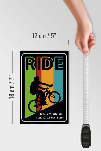 Panneau en bois indiquant 12x18 cm Ride Bike Bicycle 0% Emission Décoration 4