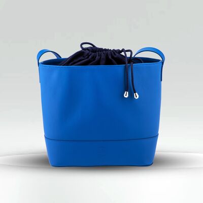 LILY BUCKET BAG / full grain cowhide leather Blue