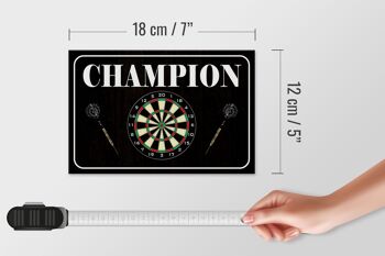 Panneau en bois disant 18x12 cm Décoration Darts Champion 4