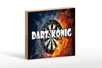 Panneau en bois disant 18x12 cm Darts Dart King Décoration 1