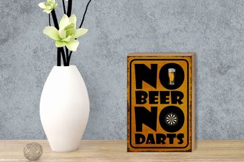 Panneau en bois disant 12x18 cm No Beer No Darts décoration 3