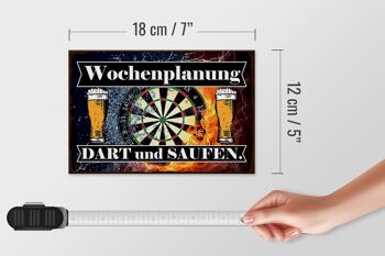 Panneau en bois indiquant 18x12 cm, planification hebdomadaire, fléchettes et décoration à boire 4
