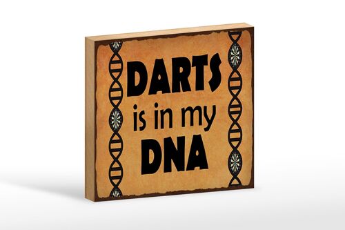 Holzschild Spruch 18x12 cm Darts is in my DNA Dekoration