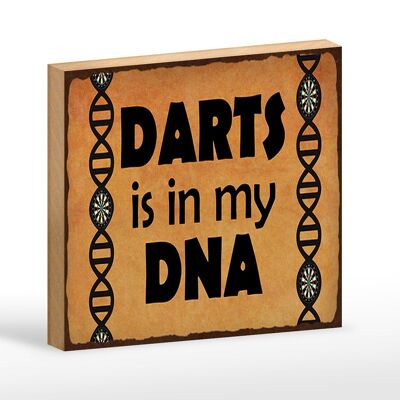 Holzschild Spruch 18x12 cm Darts is in my DNA Dekoration