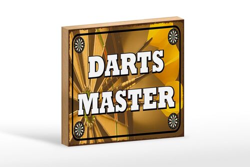 Holzschild Spruch 18x12 cm Darts Master Wanddeko Dekoration