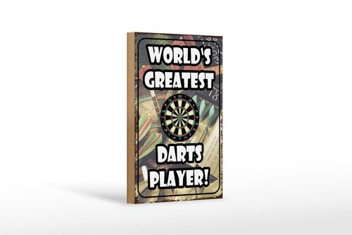 Holzschild Spruch 12x18 cm World´s greatest Darts Player Dekoration