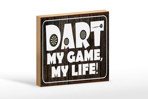 Holzschild Spruch 18x12 cm DART my Game my life Dekoration