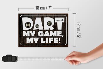 Panneau en bois disant 18x12 cm DART my Game my life décoration 4