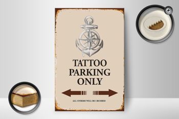 Panneau en bois indiquant 12x18 cm Tattoo Parking uniquement toutes les autres décorations 2