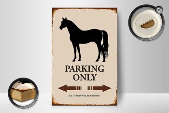 Panneau en bois indiquant 12x18 cm Parking pour chevaux uniquement, toutes les autres décorations 2