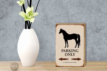 Panneau en bois indiquant 12x18 cm Parking pour chevaux uniquement, toutes les autres décorations 3