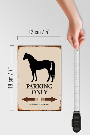 Panneau en bois indiquant 12x18 cm Parking pour chevaux uniquement, toutes les autres décorations 4