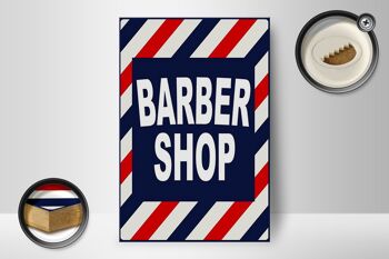 Panneau en bois indiquant 12x18 cm Décoration de coiffure Barbershop 2