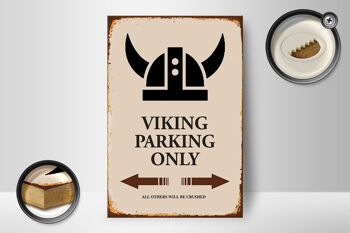 Panneau en bois indiquant 12x18 cm Viking Parking uniquement toutes les autres décorations 2