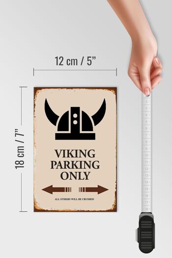 Panneau en bois indiquant 12x18 cm Viking Parking uniquement toutes les autres décorations 4