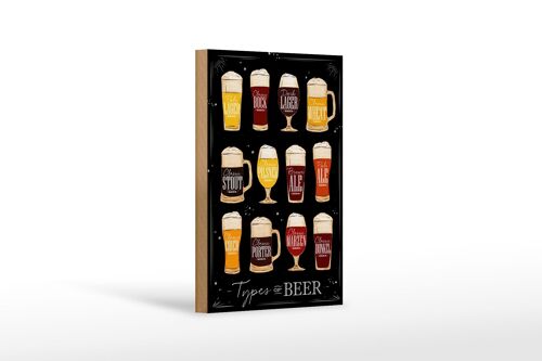 Holzschild Spruch 12x18cm Types of Beer Bier Sorte Dekoration